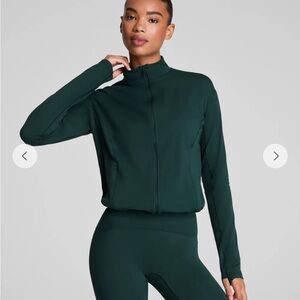 New SPANX Deep Green Full Zip Jacket